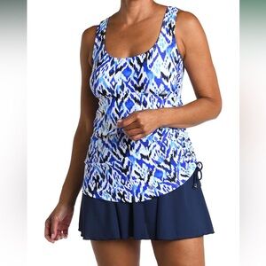 Maxine of Hollywood one piece swim dress- blue